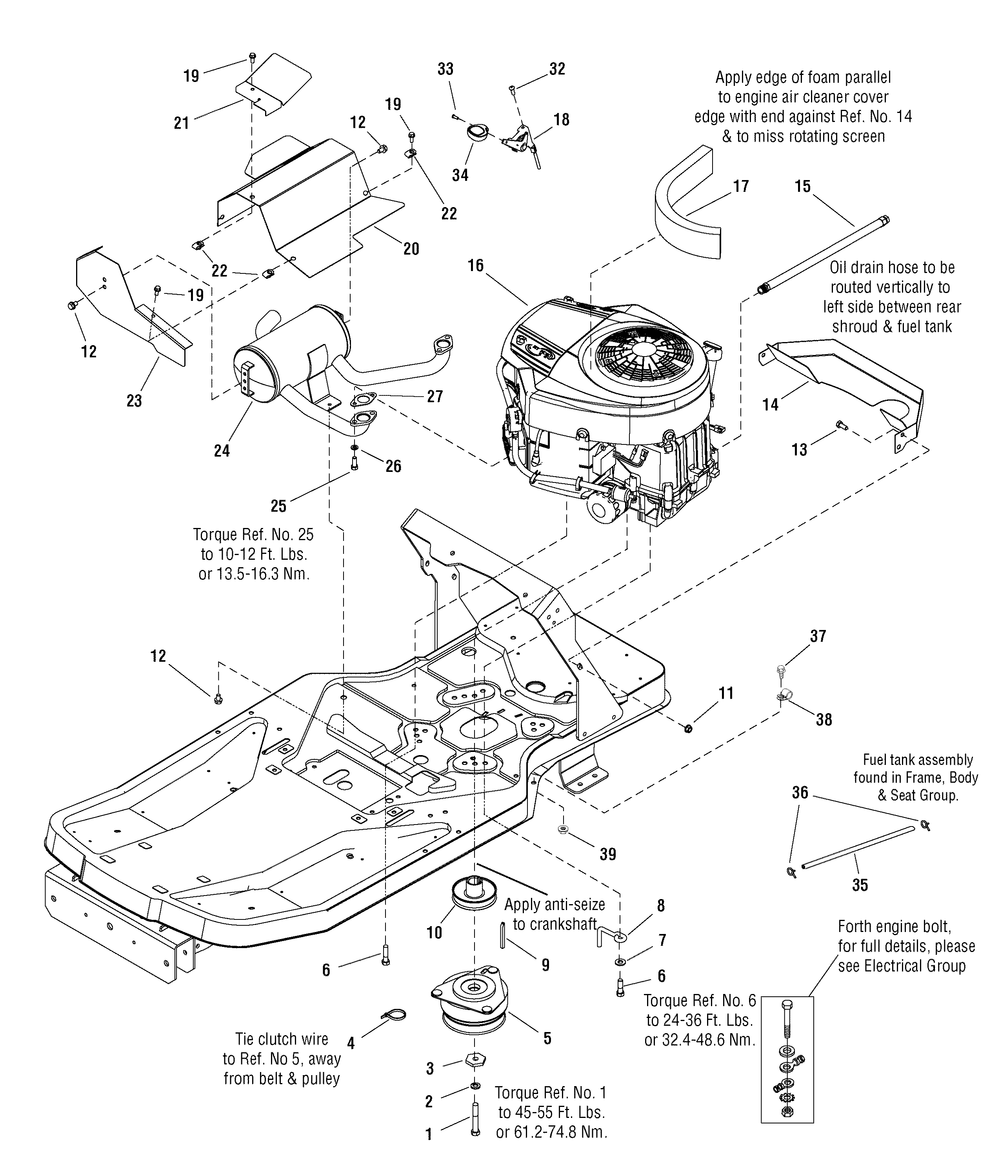 Engine Group - 26hp Briggs And Stratton (7501422) Diagram and Parts List for 107289920-7800514,ZTS6000 2009 Briggs and Stratton Lawn Tractor Accessories